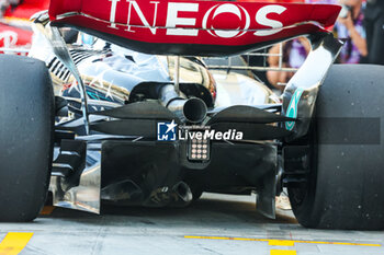 2024-02-21 - Mercedes AMG F1 Team W15, mechanical detail of diffusor and rear beam wing during the Formula 1 Aramco pre-season testing 2024 of the 2024 FIA Formula One World Championship from February 21 to 23, 2024 on the Bahrain International Circuit, in Sakhir, Bahrain - F1 - PRE-SEASON TESTING 2024 - BAHRAIN - FORMULA 1 - MOTORS