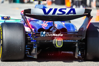 2024-02-21 - Visa Cash App RB F1 Team VCARB 01, mechanical detail of rear wing and diffusor during the Formula 1 Aramco pre-season testing 2024 of the 2024 FIA Formula One World Championship from February 21 to 23, 2024 on the Bahrain International Circuit, in Sakhir, Bahrain - F1 - PRE-SEASON TESTING 2024 - BAHRAIN - FORMULA 1 - MOTORS