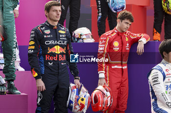 2024-02-21 - VERSTAPPEN Max (ned), Red Bull Racing RB20 and LECLERC Charles (mco), Scuderia Ferrari SF-24, portrait during the Formula 1 Aramco pre-season testing 2024 of the 2024 FIA Formula One World Championship from February 21 to 23, 2024 on the Bahrain International Circuit, in Sakhir, Bahrain - F1 - PRE-SEASON TESTING 2024 - BAHRAIN - FORMULA 1 - MOTORS