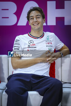 2024-02-22 - RUSSELL George (gbr), Mercedes AMG F1 Team W15, portrait, press conference during the Formula 1 Aramco pre-season testing 2024 of the 2024 FIA Formula One World Championship from February 21 to 23, 2024 on the Bahrain International Circuit, in Sakhir, Bahrain - F1 - PRE-SEASON TESTING 2024 - BAHRAIN - FORMULA 1 - MOTORS