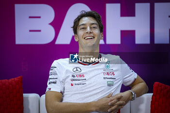 2024-02-22 - RUSSELL George (gbr), Mercedes AMG F1 Team W15, portrait, press conference during the Formula 1 Aramco pre-season testing 2024 of the 2024 FIA Formula One World Championship from February 21 to 23, 2024 on the Bahrain International Circuit, in Sakhir, Bahrain - F1 - PRE-SEASON TESTING 2024 - BAHRAIN - FORMULA 1 - MOTORS