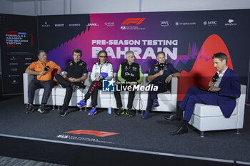2024-02-22 - BROWN Zak (usa), CEO of of McLaren Racing, FAMIN Bruno (fra), Team Principal of Alpine F1 Team, MEKIES Laurent (fra), Team Principal of Visa Cash App RB F1 Team, ALUNNI BRAVI Alessandro (ita), Managing Director of Sauber Group & Team Representative, HORNER Christian (gbr), Team Principal of Red Bull Racing, portrait, press conference during the Formula 1 Aramco pre-season testing 2024 of the 2024 FIA Formula One World Championship from February 21 to 23, 2024 on the Bahrain International Circuit, in Sakhir, Bahrain - F1 - PRE-SEASON TESTING 2024 - BAHRAIN - FORMULA 1 - MOTORS