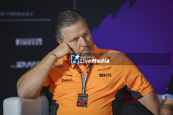 2024-02-22 - BROWN Zak (usa), CEO of of McLaren Racing, portrait, press conference during the Formula 1 Aramco pre-season testing 2024 of the 2024 FIA Formula One World Championship from February 21 to 23, 2024 on the Bahrain International Circuit, in Sakhir, Bahrain - F1 - PRE-SEASON TESTING 2024 - BAHRAIN - FORMULA 1 - MOTORS
