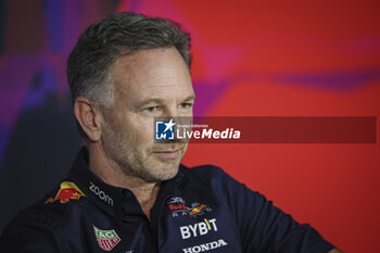 2024-02-22 - HORNER Christian (gbr), Team Principal of Red Bull Racing, portrait, press conference during the Formula 1 Aramco pre-season testing 2024 of the 2024 FIA Formula One World Championship from February 21 to 23, 2024 on the Bahrain International Circuit, in Sakhir, Bahrain - F1 - PRE-SEASON TESTING 2024 - BAHRAIN - FORMULA 1 - MOTORS