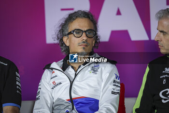 2024-02-22 - MEKIES Laurent (fra), Team Principal of Visa Cash App RB F1 Team, portrait, press conference during the Formula 1 Aramco pre-season testing 2024 of the 2024 FIA Formula One World Championship from February 21 to 23, 2024 on the Bahrain International Circuit, in Sakhir, Bahrain - F1 - PRE-SEASON TESTING 2024 - BAHRAIN - FORMULA 1 - MOTORS