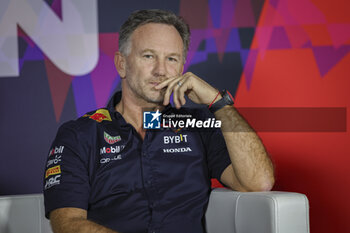 2024-02-22 - HORNER Christian (gbr), Team Principal of Red Bull Racing, portrait, press conference during the Formula 1 Aramco pre-season testing 2024 of the 2024 FIA Formula One World Championship from February 21 to 23, 2024 on the Bahrain International Circuit, in Sakhir, Bahrain - F1 - PRE-SEASON TESTING 2024 - BAHRAIN - FORMULA 1 - MOTORS
