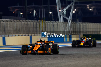 2024-02-22 - 04 NORRIS Lando (gbr), McLaren F1 Team MCL38, 11 PEREZ Sergio (mex), Red Bull Racing RB20, action during the Formula 1 Aramco pre-season testing 2024 of the 2024 FIA Formula One World Championship from February 21 to 23, 2024 on the Bahrain International Circuit, in Sakhir, Bahrain - F1 - PRE-SEASON TESTING 2024 - BAHRAIN - FORMULA 1 - MOTORS