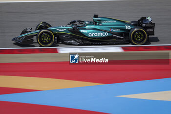 2024-02-23 - 18 STROLL Lance (can), Aston Martin F1 Team AMR24, action during the Formula 1 Aramco pre-season testing 2024 of the 2024 FIA Formula One World Championship from February 21 to 23, 2024 on the Bahrain International Circuit, in Sakhir, Bahrain - F1 - PRE-SEASON TESTING 2024 - BAHRAIN - FORMULA 1 - MOTORS