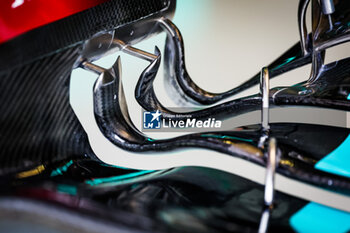 2024-02-23 - Mercedes AMG F1 Team W15, mechanical detail of the front wing during the Formula 1 Aramco pre-season testing 2024 of the 2024 FIA Formula One World Championship from February 21 to 23, 2024 on the Bahrain International Circuit, in Sakhir, Bahrain - F1 - PRE-SEASON TESTING 2024 - BAHRAIN - FORMULA 1 - MOTORS