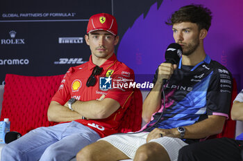 2024-02-23 - LECLERC Charles (mco), Scuderia Ferrari SF-24 and GASLY Pierre (fra), Alpine F1 Team A524, portrait, press conference during the Formula 1 Aramco pre-season testing 2024 of the 2024 FIA Formula One World Championship from February 21 to 23, 2024 on the Bahrain International Circuit, in Sakhir, Bahrain - F1 - PRE-SEASON TESTING 2024 - BAHRAIN - FORMULA 1 - MOTORS