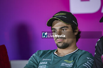 2024-02-23 - STROLL Lance (can), Aston Martin F1 Team AMR24, portrait, press conference during the Formula 1 Aramco pre-season testing 2024 of the 2024 FIA Formula One World Championship from February 21 to 23, 2024 on the Bahrain International Circuit, in Sakhir, Bahrain - F1 - PRE-SEASON TESTING 2024 - BAHRAIN - FORMULA 1 - MOTORS