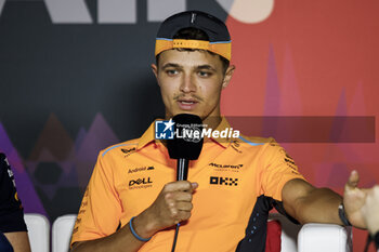 2024-02-28 - NORRIS Lando (gbr), McLaren F1 Team MCL38, portrait press conference during the Formula 1 Gulf Air Bahrain Grand Prix 2024, 1st round of the 2024 FIA Formula One World Championship from February 29 to March 2, 2024 on the Bahrain International Circuit, in Sakhir, Bahrain - F1 - BAHRAIN GRAND PRIX 2024 - FORMULA 1 - MOTORS