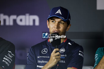2024-02-28 - ALBON Alexander (tha), Williams Racing FW46, portrait press conference during the Formula 1 Gulf Air Bahrain Grand Prix 2024, 1st round of the 2024 FIA Formula One World Championship from February 29 to March 2, 2024 on the Bahrain International Circuit, in Sakhir, Bahrain - F1 - BAHRAIN GRAND PRIX 2024 - FORMULA 1 - MOTORS
