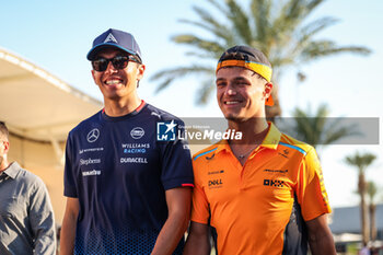 2024-02-28 - ALBON Alexander (tha), Williams Racing FW46, NORRIS Lando (gbr), McLaren F1 Team MCL38, portrait during the Formula 1 Gulf Air Bahrain Grand Prix 2024, 1st round of the 2024 FIA Formula One World Championship from February 29 to March 2, 2024 on the Bahrain International Circuit, in Sakhir, Bahrain - F1 - BAHRAIN GRAND PRIX 2024 - FORMULA 1 - MOTORS