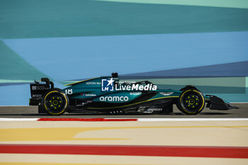 2024-02-29 - 18 STROLL Lance (can), Aston Martin F1 Team AMR24, action during the Formula 1 Gulf Air Bahrain Grand Prix 2024, 1st round of the 2024 FIA Formula One World Championship from February 29 to March 2, 2024 on the Bahrain International Circuit, in Sakhir, Bahrain - F1 - BAHRAIN GRAND PRIX 2024 - FORMULA 1 - MOTORS