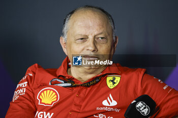 2024-02-29 - VASSEUR Frédéric (fra), Team Principal & General Manager of the Scuderia Ferrari, portrait press conference during the Formula 1 Gulf Air Bahrain Grand Prix 2024, 1st round of the 2024 FIA Formula One World Championship from February 29 to March 2, 2024 on the Bahrain International Circuit, in Sakhir, Bahrain - F1 - BAHRAIN GRAND PRIX 2024 - FORMULA 1 - MOTORS