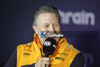 2024-02-29 - BROWN Zak (usa), CEO of of McLaren Racing, portrait press conference during the Formula 1 Gulf Air Bahrain Grand Prix 2024, 1st round of the 2024 FIA Formula One World Championship from February 29 to March 2, 2024 on the Bahrain International Circuit, in Sakhir, Bahrain - F1 - BAHRAIN GRAND PRIX 2024 - FORMULA 1 - MOTORS