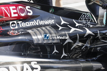 2024-02-29 - Mercedes AMG F1 Team W15, mechanical detail engine, moteur cover during the Formula 1 Gulf Air Bahrain Grand Prix 2024, 1st round of the 2024 FIA Formula One World Championship from February 29 to March 2, 2024 on the Bahrain International Circuit, in Sakhir, Bahrain - F1 - BAHRAIN GRAND PRIX 2024 - FORMULA 1 - MOTORS