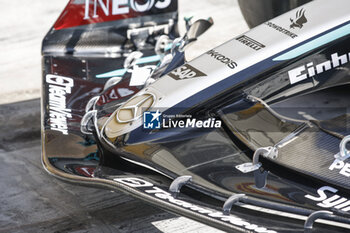 2024-02-29 - Mercedes AMG F1 Team W15, mechanical detail aerodynamism, aerodynamic, aerodynamics front wing during the Formula 1 Gulf Air Bahrain Grand Prix 2024, 1st round of the 2024 FIA Formula One World Championship from February 29 to March 2, 2024 on the Bahrain International Circuit, in Sakhir, Bahrain - F1 - BAHRAIN GRAND PRIX 2024 - FORMULA 1 - MOTORS