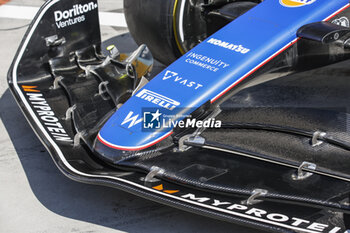 2024-02-29 - Williams Racing FW46, mechanical detail front wing aerodynamism, aerodynamic, aerodynamics during the Formula 1 Gulf Air Bahrain Grand Prix 2024, 1st round of the 2024 FIA Formula One World Championship from February 29 to March 2, 2024 on the Bahrain International Circuit, in Sakhir, Bahrain - F1 - BAHRAIN GRAND PRIX 2024 - FORMULA 1 - MOTORS