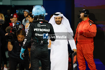 2024-03-01 - RUSSELL George (gbr), Mercedes AMG F1 Team W15, portrait BEN SULAYEM Mohammed (uae), President of the FIA, portrait during the Formula 1 Gulf Air Bahrain Grand Prix 2024, 1st round of the 2024 FIA Formula One World Championship from February 29 to March 2, 2024 on the Bahrain International Circuit, in Sakhir, Bahrain - F1 - BAHRAIN GRAND PRIX 2024 - FORMULA 1 - MOTORS