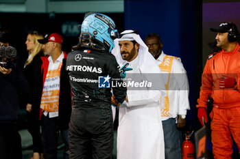 2024-03-01 - RUSSELL George (gbr), Mercedes AMG F1 Team W15, portrait BEN SULAYEM Mohammed (uae), President of the FIA, portrait during the Formula 1 Gulf Air Bahrain Grand Prix 2024, 1st round of the 2024 FIA Formula One World Championship from February 29 to March 2, 2024 on the Bahrain International Circuit, in Sakhir, Bahrain - F1 - BAHRAIN GRAND PRIX 2024 - FORMULA 1 - MOTORS