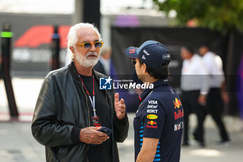 2024-03-02 - BRIATORE Flavio, PEREZ Sergio (mex), Red Bull Racing RB20, portrait, during the Formula 1 Gulf Air Bahrain Grand Prix 2024, 1st round of the 2024 FIA Formula One World Championship from February 29 to March 2, 2024 on the Bahrain International Circuit, in Sakhir, Bahrain - F1 - BAHRAIN GRAND PRIX 2024 - FORMULA 1 - MOTORS
