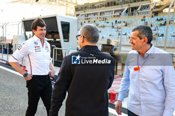2024-03-02 - WOLFF Toto (aut), Team Principal & CEO of Mercedes AMG F1 Team, with STEINER Gunther, with DOMENICALI Stefano (ita), Chairman and CEO Formula One Group FOG, portrait, during the Formula 1 Gulf Air Bahrain Grand Prix 2024, 1st round of the 2024 FIA Formula One World Championship from February 29 to March 2, 2024 on the Bahrain International Circuit, in Sakhir, Bahrain - F1 - BAHRAIN GRAND PRIX 2024 - FORMULA 1 - MOTORS