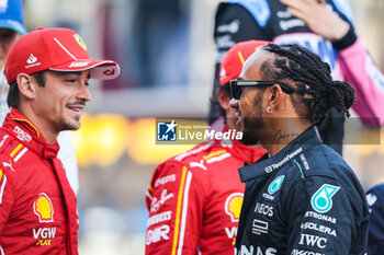 2024-03-02 - HAMILTON Lewis (gbr), Mercedes AMG F1 Team W15, LECLERC Charles (mco), Scuderia Ferrari SF-24, portrait during the Formula 1 Gulf Air Bahrain Grand Prix 2024, 1st round of the 2024 FIA Formula One World Championship from February 29 to March 2, 2024 on the Bahrain International Circuit, in Sakhir, Bahrain - F1 - BAHRAIN GRAND PRIX 2024 - FORMULA 1 - MOTORS