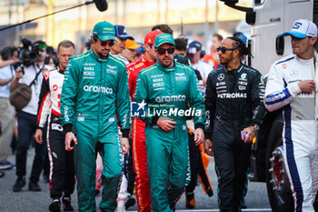 2024-03-02 - STROLL Lance (can), Aston Martin F1 Team AMR24, ALONSO Fernando (spa), Aston Martin F1 Team AMR24, portrait during the Formula 1 Gulf Air Bahrain Grand Prix 2024, 1st round of the 2024 FIA Formula One World Championship from February 29 to March 2, 2024 on the Bahrain International Circuit, in Sakhir, Bahrain - F1 - BAHRAIN GRAND PRIX 2024 - FORMULA 1 - MOTORS