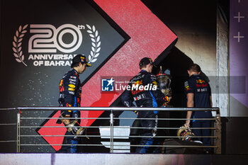 2024-03-02 - podium PEREZ Sergio (mex), Red Bull Racing RB20, VERSTAPPEN Max (ned), Red Bull Racing RB20, portrait during the Formula 1 Gulf Air Bahrain Grand Prix 2024, 1st round of the 2024 FIA Formula One World Championship from February 29 to March 2, 2024 on the Bahrain International Circuit, in Sakhir, Bahrain - F1 - BAHRAIN GRAND PRIX 2024 - FORMULA 1 - MOTORS
