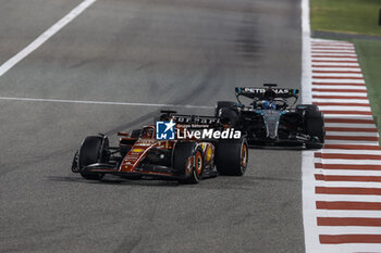 2024-03-02 - 16 LECLERC Charles (mco), Scuderia Ferrari SF-24, action 63 RUSSELL George (gbr), Mercedes AMG F1 Team W15, action during the Formula 1 Gulf Air Bahrain Grand Prix 2024, 1st round of the 2024 FIA Formula One World Championship from February 29 to March 2, 2024 on the Bahrain International Circuit, in Sakhir, Bahrain - F1 - BAHRAIN GRAND PRIX 2024 - FORMULA 1 - MOTORS