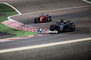 2024-03-02 - 63 RUSSELL George (gbr), Mercedes AMG F1 Team W15, 16 LECLERC Charles (mco), Scuderia Ferrari SF-24, action during the Formula 1 Gulf Air Bahrain Grand Prix 2024, 1st round of the 2024 FIA Formula One World Championship from February 29 to March 2, 2024 on the Bahrain International Circuit, in Sakhir, Bahrain - F1 - BAHRAIN GRAND PRIX 2024 - FORMULA 1 - MOTORS