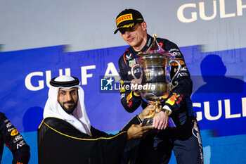 2024-03-02 - VERSTAPPEN Max (ned), Red Bull Racing RB20, portrait podium during the Formula 1 Gulf Air Bahrain Grand Prix 2024, 1st round of the 2024 FIA Formula One World Championship from February 29 to March 2, 2024 on the Bahrain International Circuit, in Sakhir, Bahrain - F1 - BAHRAIN GRAND PRIX 2024 - FORMULA 1 - MOTORS