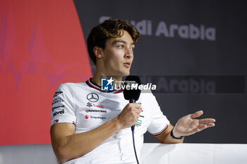 2024-03-06 - RUSSELL George (gbr), Mercedes AMG F1 Team W15, portrait, press conference, during the Formula 1 STC Saudi Arabian Grand Prix 2024, 2nd round of the 2024 Formula One World Championship from March 7 to 9, 2024 on the Jeddah Corniche Circuit, in Jeddah, Saudi Arabia - F1 - SAUDI ARABIAN GRAND PRIX 2024 - FORMULA 1 - MOTORS