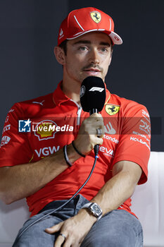 2024-03-06 - LECLERC Charles (mco), Scuderia Ferrari SF-24, portrait, press conference, during the Formula 1 STC Saudi Arabian Grand Prix 2024, 2nd round of the 2024 Formula One World Championship from March 7 to 9, 2024 on the Jeddah Corniche Circuit, in Jeddah, Saudi Arabia - F1 - SAUDI ARABIAN GRAND PRIX 2024 - FORMULA 1 - MOTORS