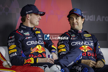 2024-03-08 - VERSTAPPEN Max (ned), Red Bull Racing RB20 and PEREZ Sergio (mex), Red Bull Racing RB20, portrait, press conference during the Formula 1 STC Saudi Arabian Grand Prix 2024, 2nd round of the 2024 Formula One World Championship from March 7 to 9, 2024 on the Jeddah Corniche Circuit, in Jeddah, Saudi Arabia - F1 - SAUDI ARABIAN GRAND PRIX 2024 - FORMULA 1 - MOTORS