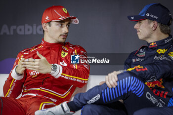 2024-03-08 - LECLERC Charles (mco), Scuderia Ferrari SF-24 and VERSTAPPEN Max (ned), Red Bull Racing RB20, portrait, press conference during the Formula 1 STC Saudi Arabian Grand Prix 2024, 2nd round of the 2024 Formula One World Championship from March 7 to 9, 2024 on the Jeddah Corniche Circuit, in Jeddah, Saudi Arabia - F1 - SAUDI ARABIAN GRAND PRIX 2024 - FORMULA 1 - MOTORS