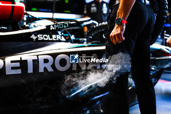 2024-03-08 - Mercedes AMG F1 Team W15, mechanical detail, during the Formula 1 STC Saudi Arabian Grand Prix 2024, 2nd round of the 2024 Formula One World Championship from March 7 to 9, 2024 on the Jeddah Corniche Circuit, in Jeddah, Saudi Arabia - F1 - SAUDI ARABIAN GRAND PRIX 2024 - FORMULA 1 - MOTORS