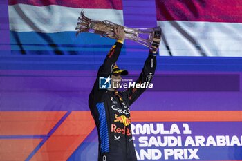 2024-03-09 - VERSTAPPEN Max (ned), Red Bull Racing RB20, portrait podium during the Formula 1 STC Saudi Arabian Grand Prix 2024, 2nd round of the 2024 Formula One World Championship from March 7 to 9, 2024 on the Jeddah Corniche Circuit, in Jeddah, Saudi Arabia - F1 - SAUDI ARABIAN GRAND PRIX 2024 - FORMULA 1 - MOTORS