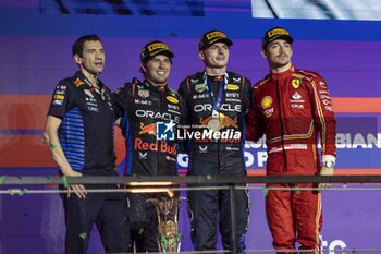 2024-03-09 - VERSTAPPEN Max (ned), Red Bull Racing RB20, portrait PEREZ Sergio (mex), Red Bull Racing RB20, portrait LECLERC Charles (mco), Scuderia Ferrari SF-24, portrait during the Formula 1 STC Saudi Arabian Grand Prix 2024, 2nd round of the 2024 Formula One World Championship from March 7 to 9, 2024 on the Jeddah Corniche Circuit, in Jeddah, Saudi Arabia - F1 - SAUDI ARABIAN GRAND PRIX 2024 - FORMULA 1 - MOTORS