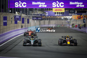 2024-03-09 - 44 HAMILTON Lewis (gbr), Mercedes AMG F1 Team W15 and 11 PEREZ Sergio (mex), Red Bull Racing RB20, action during the Formula 1 STC Saudi Arabian Grand Prix 2024, 2nd round of the 2024 Formula One World Championship from March 7 to 9, 2024 on the Jeddah Corniche Circuit, in Jeddah, Saudi Arabia - F1 - SAUDI ARABIAN GRAND PRIX 2024 - FORMULA 1 - MOTORS