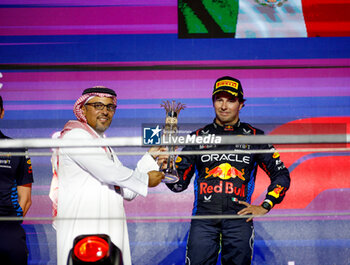 2024-03-09 - PEREZ Sergio (mex), Red Bull Racing RB20, portrait, podium, during the Formula 1 STC Saudi Arabian Grand Prix 2024, 2nd round of the 2024 Formula One World Championship from March 7 to 9, 2024 on the Jeddah Corniche Circuit, in Jeddah, Saudi Arabia - F1 - SAUDI ARABIAN GRAND PRIX 2024 - FORMULA 1 - MOTORS