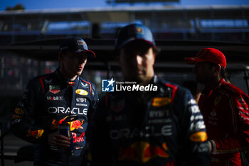 2024-03-23 - VERSTAPPEN Max (ned), Red Bull Racing RB20, portrait SAINZ Carlos (spa), Scuderia Ferrari SF-24, portrait PEREZ Sergio (mex), Red Bull Racing RB20, portrait during the Formula 1 Rolex Australian Grand Prix 2024, 3rd round of the 2024 Formula One World Championship from March 22 to 24, 2024 on the Albert Park Circuit, in Melbourne, Australia - F1 - AUSTRALIAN GRAND PRIX 2024 - FORMULA 1 - MOTORS