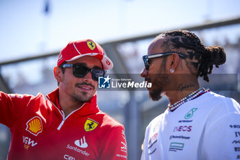 2024-03-24 - LECLERC Charles (mco), Scuderia Ferrari SF-24, HAMILTON Lewis (gbr), Mercedes AMG F1 Team W15, portrait during the Formula 1 Rolex Australian Grand Prix 2024, 3rd round of the 2024 Formula One World Championship from March 22 to 24, 2024 on the Albert Park Circuit, in Melbourne, Australia - F1 - AUSTRALIAN GRAND PRIX 2024 - FORMULA 1 - MOTORS
