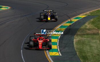 2024-03-24 - 55 SAINZ Carlos (spa), Scuderia Ferrari SF-24, action 01 VERSTAPPEN Max (nld), Red Bull Racing RB20, action during the Formula 1 Rolex Australian Grand Prix 2024, 3rd round of the 2024 Formula One World Championship from March 22 to 24, 2024 on the Albert Park Circuit, in Melbourne, Australia - F1 - AUSTRALIAN GRAND PRIX 2024 - FORMULA 1 - MOTORS