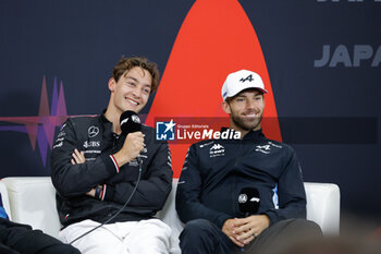 2024-04-04 - RUSSELL George (gbr), Mercedes AMG F1 Team W15, portrait, GASLY Pierre (fra), Alpine F1 Team A524, portrait, during the Formula 1 MSC Cruises Japanese Grand Prix 2024, 4th round of the 2024 Formula One World Championship from April 5 to 7, 2024 on the Suzuka International Racing Course, in Suzuka, Japan - F1 - JAPANESE GRAND PRIX 2024 - FORMULA 1 - MOTORS