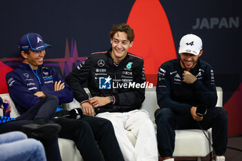 2024-04-04 - ALBON Alexander (tha), Williams Racing FW46, RUSSELL George (gbr), Mercedes AMG F1 Team W15, GASLY Pierre (fra), Alpine F1 Team A524, portrait during the Formula 1 MSC Cruises Japanese Grand Prix 2024, 4th round of the 2024 Formula One World Championship from April 5 to 7, 2024 on the Suzuka International Racing Course, in Suzuka, Japan - F1 - JAPANESE GRAND PRIX 2024 - FORMULA 1 - MOTORS
