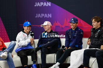 2024-04-04 - TSUNODA Yuki (jap), Visa Cash App RB F1 Team VCARB 01, VERSTAPPEN Max (ned), Red Bull Racing RB20, ALBON Alexander (tha), Williams Racing FW46, RUSSELL George (gbr), Mercedes AMG F1 Team W15, portrait during the Formula 1 MSC Cruises Japanese Grand Prix 2024, 4th round of the 2024 Formula One World Championship from April 5 to 7, 2024 on the Suzuka International Racing Course, in Suzuka, Japan - F1 - JAPANESE GRAND PRIX 2024 - FORMULA 1 - MOTORS