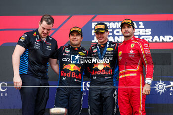 2024-04-07 - Podium: VERSTAPPEN Max (ned), Red Bull Racing RB20, PEREZ Sergio (mex), Red Bull Racing RB20, SAINZ Carlos (spa), Scuderia Ferrari SF-24, portrait during the Formula 1 MSC Cruises Japanese Grand Prix 2024, 4th round of the 2024 Formula One World Championship from April 5 to 7, 2024 on the Suzuka International Racing Course, in Suzuka, Japan - F1 - JAPANESE GRAND PRIX 2024 - FORMULA 1 - MOTORS